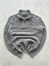 Ralph Lauren Cable Knit 1/4 Zip Jumper (M)