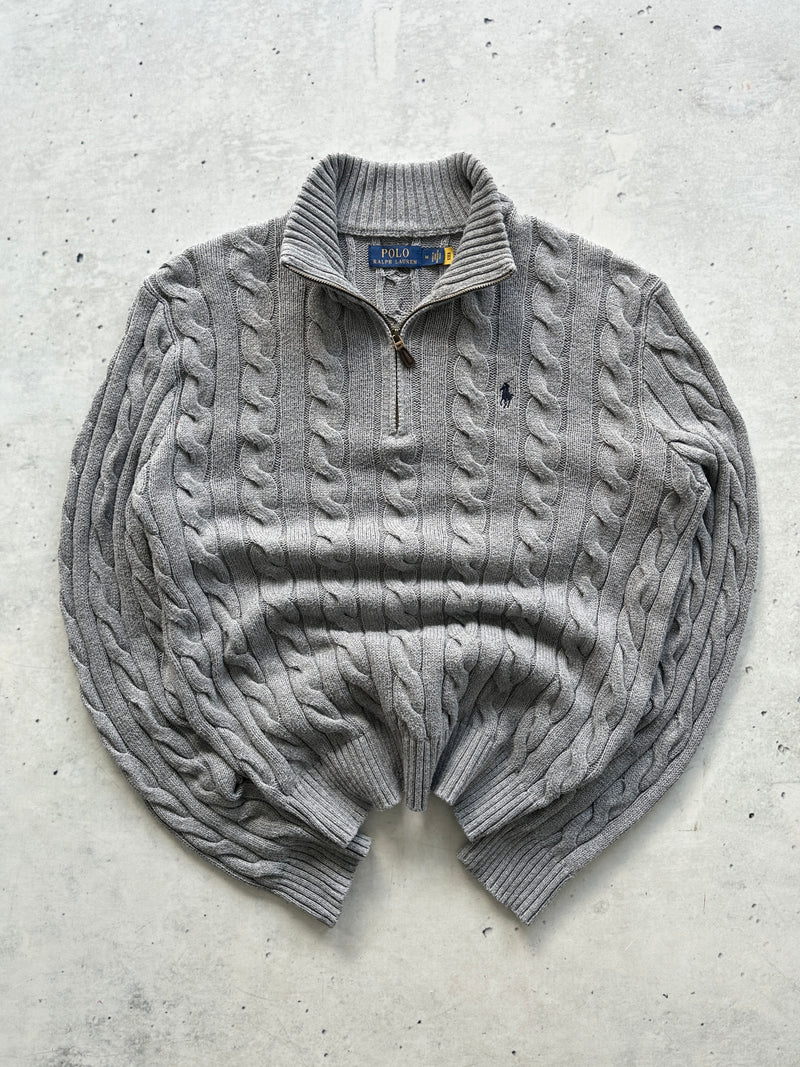 Ralph Lauren Cable Knit 1/4 Zip Jumper (M)