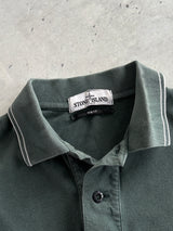 AW/12 Stone Island Patch Logo Long Sleeve Polo Shirt (S)