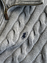Ralph Lauren Cable Knit 1/4 Zip Jumper (M)