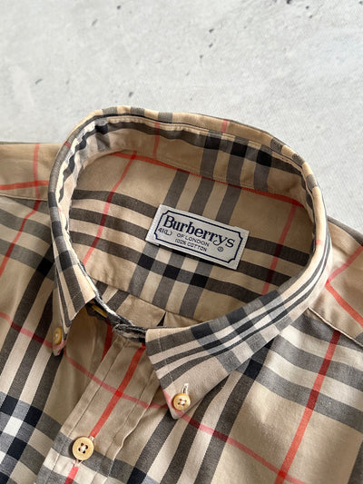 90's Burberry Nova Check Long Sleeve Shirt (L)
