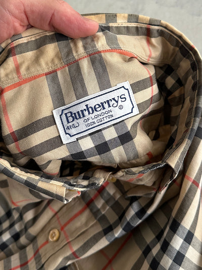 90's Burberry Nova Check Long Sleeve Shirt (L)