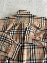 90's Burberry Nova Check Long Sleeve Shirt (L)