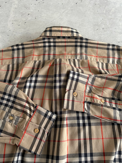 90's Burberry Nova Check Long Sleeve Shirt (L)