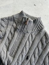 Ralph Lauren Cable Knit 1/4 Zip Jumper (M)