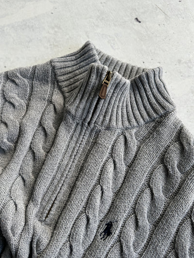 Ralph Lauren Cable Knit 1/4 Zip Jumper (M)