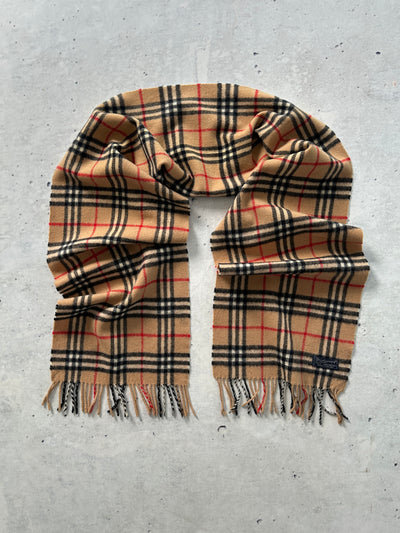Vintage Burberry Nova Check Wool Scarf (One Size)