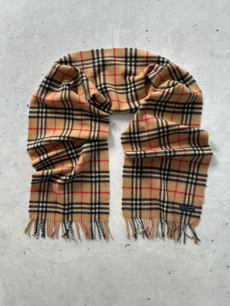 Vintage Burberry Nova Check Wool Scarf (One Size)