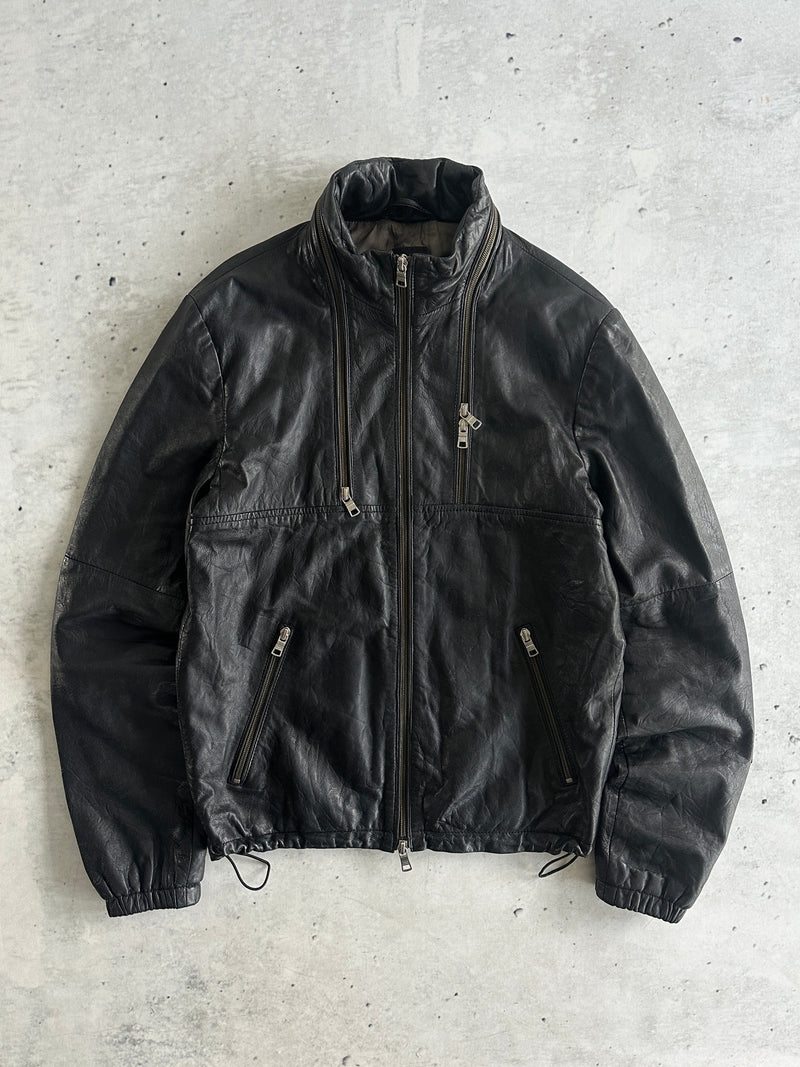 Armani Soft Lambs Leather Zip Up Jacket (S)