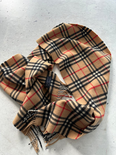 Vintage Burberry Nova Check Wool Scarf (One Size)