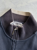 YSL Embroidered Logo Ribbed Zip Up Jumper (L)