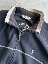 YSL Embroidered Logo Ribbed Zip Up Jumper (L)