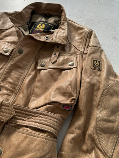 Vintage Belstaff Trialmaster Panther Zip Up Leather Jacket (Women's S)