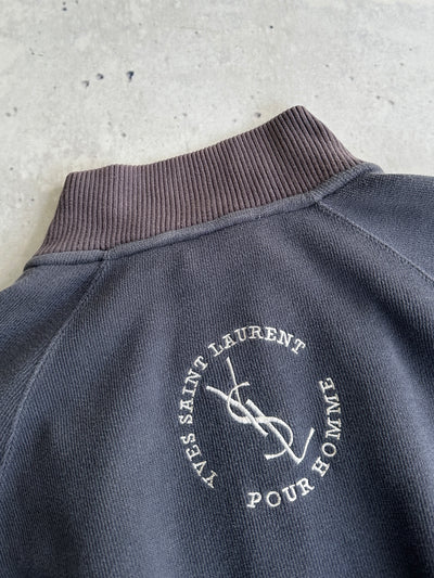 YSL Embroidered Logo Ribbed Zip Up Jumper (L)