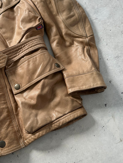 Vintage Belstaff Trialmaster Panther Zip Up Leather Jacket (Women's S)