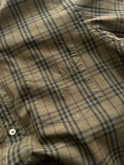 00's Burberry Nova Check Long Sleeve Shirt (M)