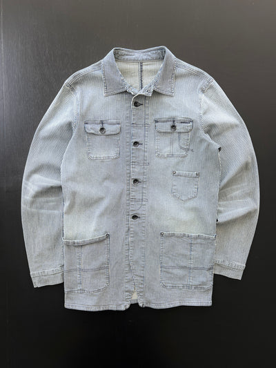 Evisu Vertical Stripe Button Up Chore Jacket (S)