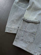 Evisu Vertical Stripe Button Up Chore Jacket (S)