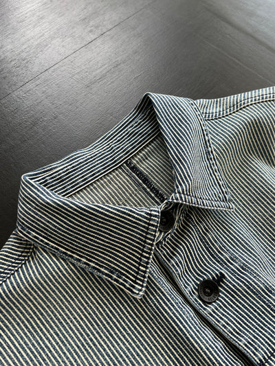 Evisu Vertical Stripe Button Up Chore Jacket (S)