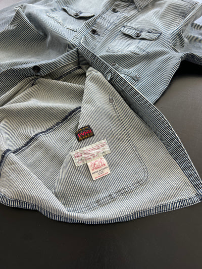 Evisu Vertical Stripe Button Up Chore Jacket (S)