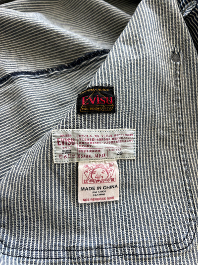 Evisu Vertical Stripe Button Up Chore Jacket (S)