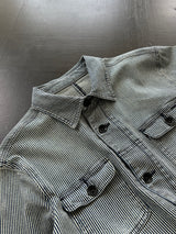 Evisu Vertical Stripe Button Up Chore Jacket (S)