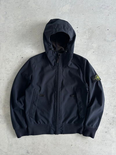 AW/15 Stone Island Soft Shell-R Zip Up Hooded Jacket (S)