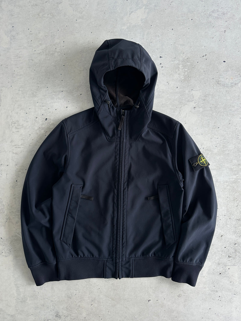AW/15 Stone Island Soft Shell-R Zip Up Hooded Jacket (S)
