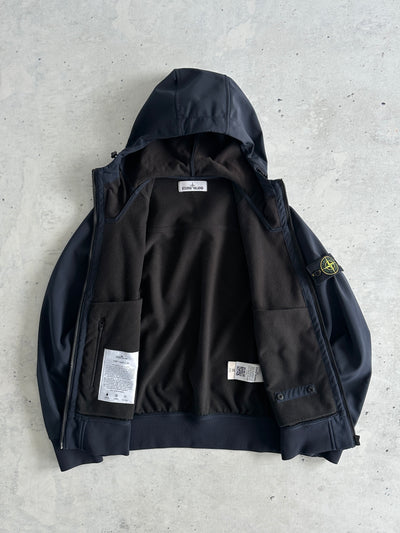 AW/15 Stone Island Soft Shell-R Zip Up Hooded Jacket (S)