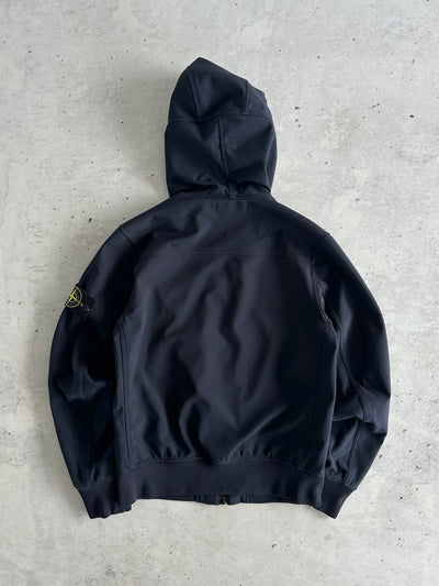 AW/15 Stone Island Soft Shell-R Zip Up Hooded Jacket (S)