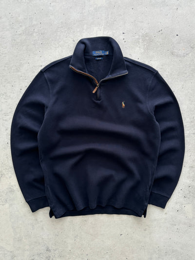 Ralph Lauren 1/4 Zip Ribbed Pullover Jumper (M)