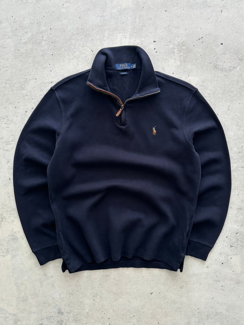 Ralph Lauren 1/4 Zip Ribbed Pullover Jumper (M)