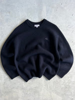 Lacoste chunky Merino Wool Crewneck Ribbed Jumper (M)