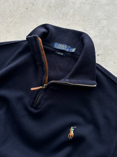 Ralph Lauren 1/4 Zip Ribbed Pullover Jumper (M)