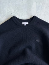 Lacoste chunky Merino Wool Crewneck Ribbed Jumper (M)
