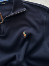 Ralph Lauren 1/4 Zip Ribbed Pullover Jumper (M)