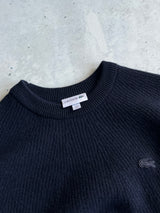 Lacoste chunky Merino Wool Crewneck Ribbed Jumper (M)