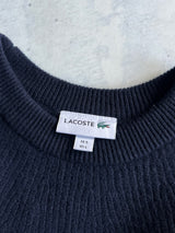 Lacoste chunky Merino Wool Crewneck Ribbed Jumper (M)