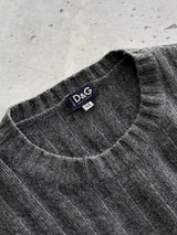 Vintage Dolce & Gabbana Spell Out Wool ribbed Knit Jumper (L)