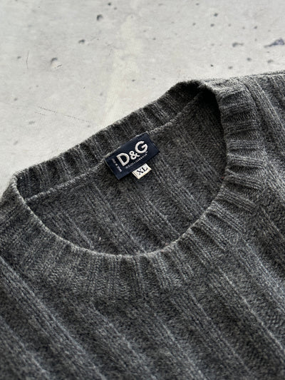 Vintage Dolce & Gabbana Spell Out Wool ribbed Knit Jumper (L)