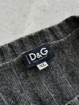 Vintage Dolce & Gabbana Spell Out Wool ribbed Knit Jumper (L)