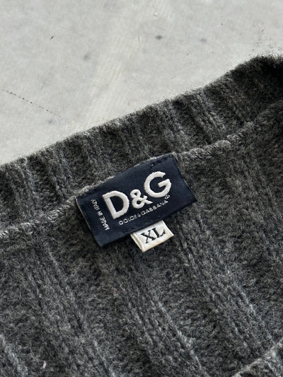 Vintage Dolce & Gabbana Spell Out Wool ribbed Knit Jumper (L)