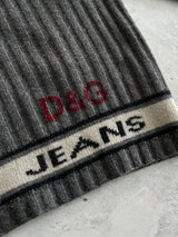 Vintage Dolce & Gabbana Spell Out Wool ribbed Knit Jumper (L)