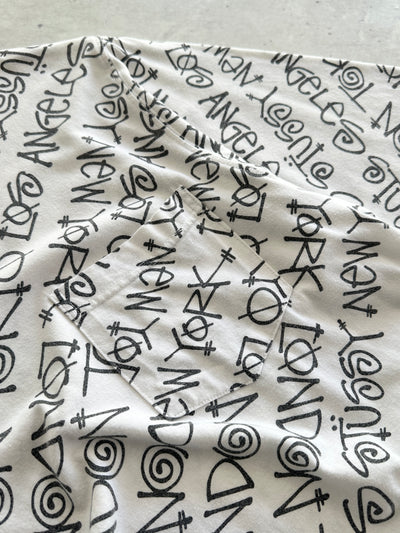 00's Stussy All Over Spell Out T Shirt (L)