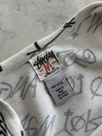00's Stussy All Over Spell Out T Shirt (L)