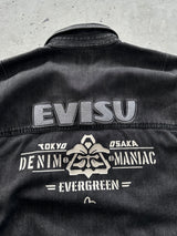 Evisu Heavyweight denim embroidered Long Sleeve Shirt (L)