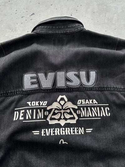 Evisu Heavyweight denim embroidered Long Sleeve Shirt (L)