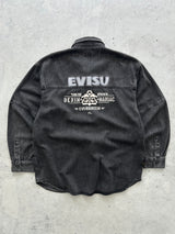 Evisu Heavyweight denim embroidered Long Sleeve Shirt (L)