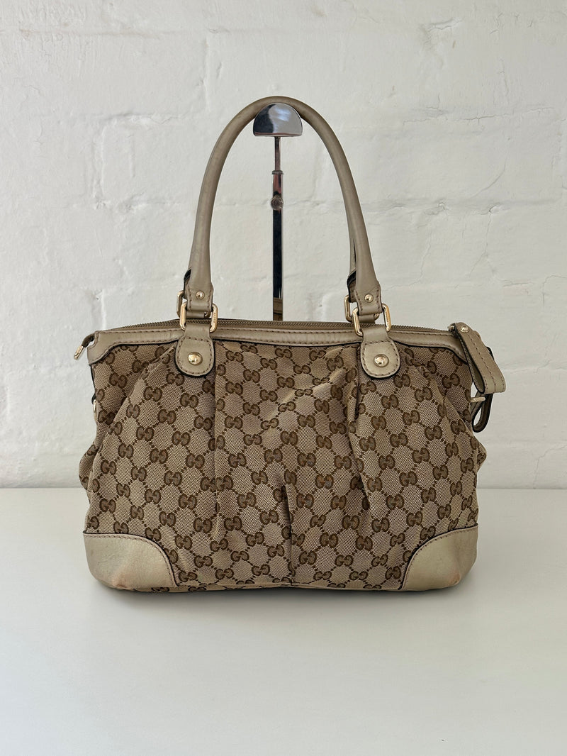 Vintage Gucci GG Canvas Sukey Shoulder Bag (One Size)