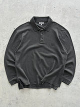 Vintage Giorgio Armani Embroidered Logo Long Sleeve Polo Shirt (L)